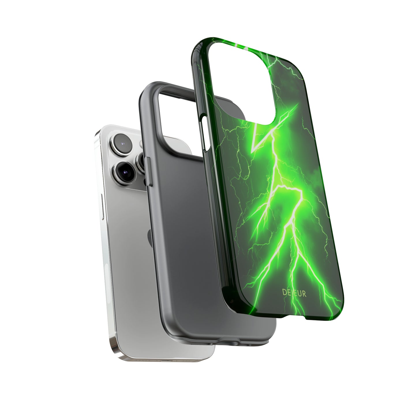 Neon Green Lightning - iPhone Tough Case