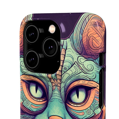 Intricate Aqua Cat - iPhone Snap Case