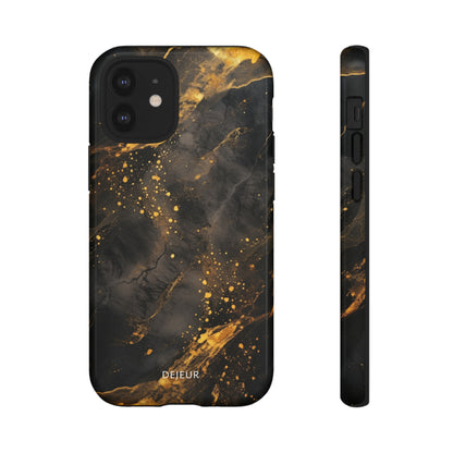 Black Gold Speckled Marble - iPhone Tough Case