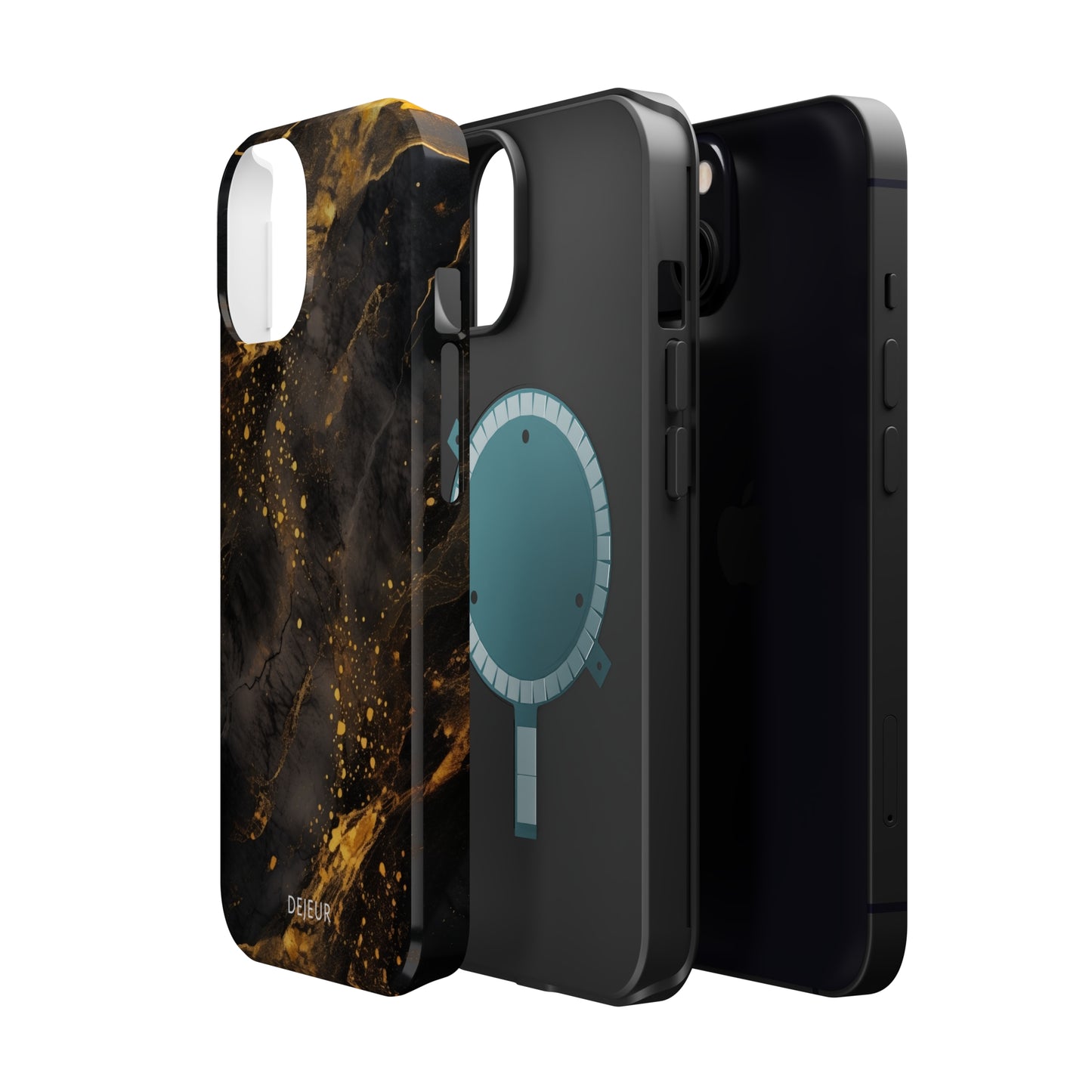 Black Gold Speckled Marble - iPhone MagSafe Tough Case