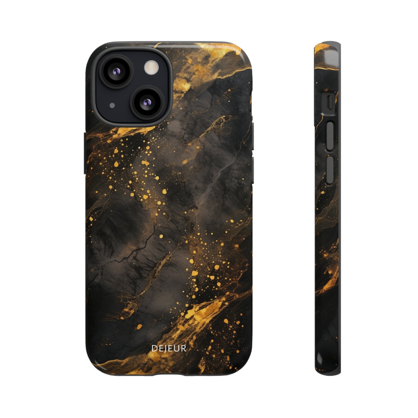 Black Gold Speckled Marble - iPhone Tough Case