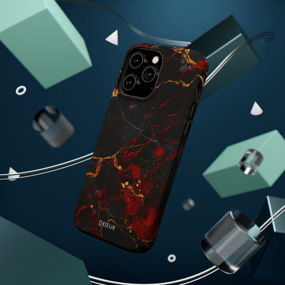 Dark Crimson Marble - iPhone MagSafe Tough Case