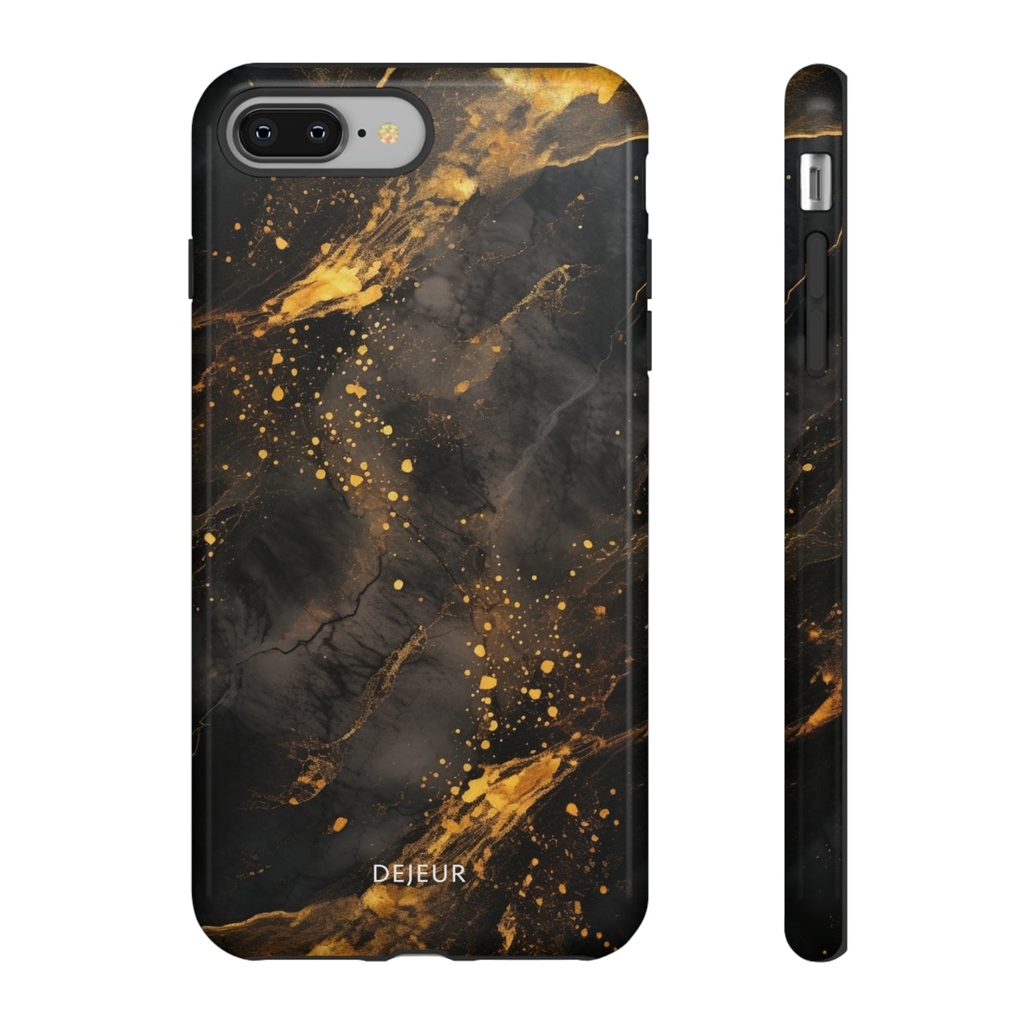 Black Gold Speckled Marble - iPhone Tough Case