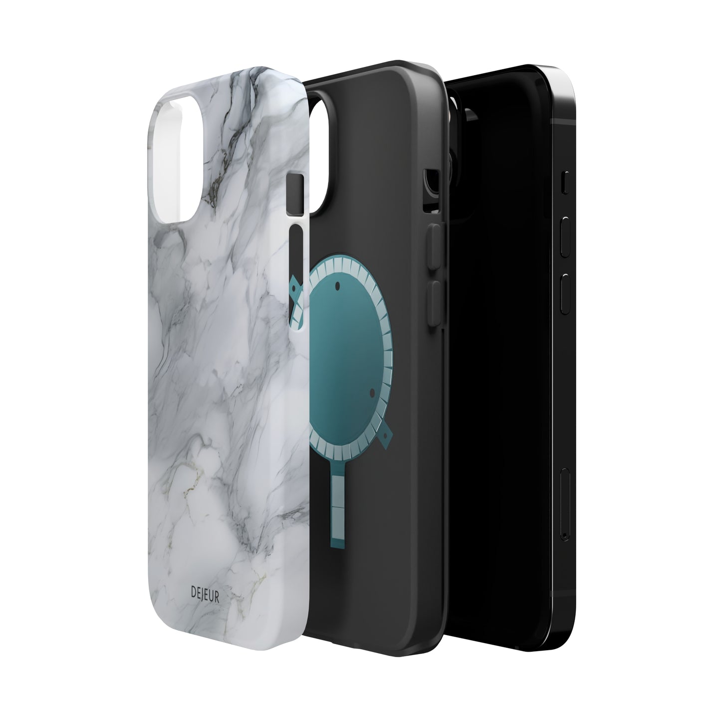 Platinum Silver Marble - iPhone MagSafe Tough Case