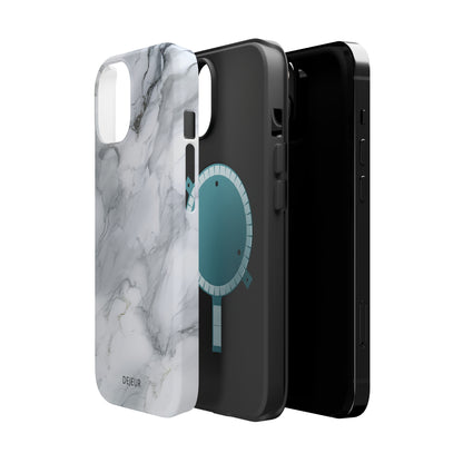 Platinum Silver Marble - iPhone MagSafe Tough Case