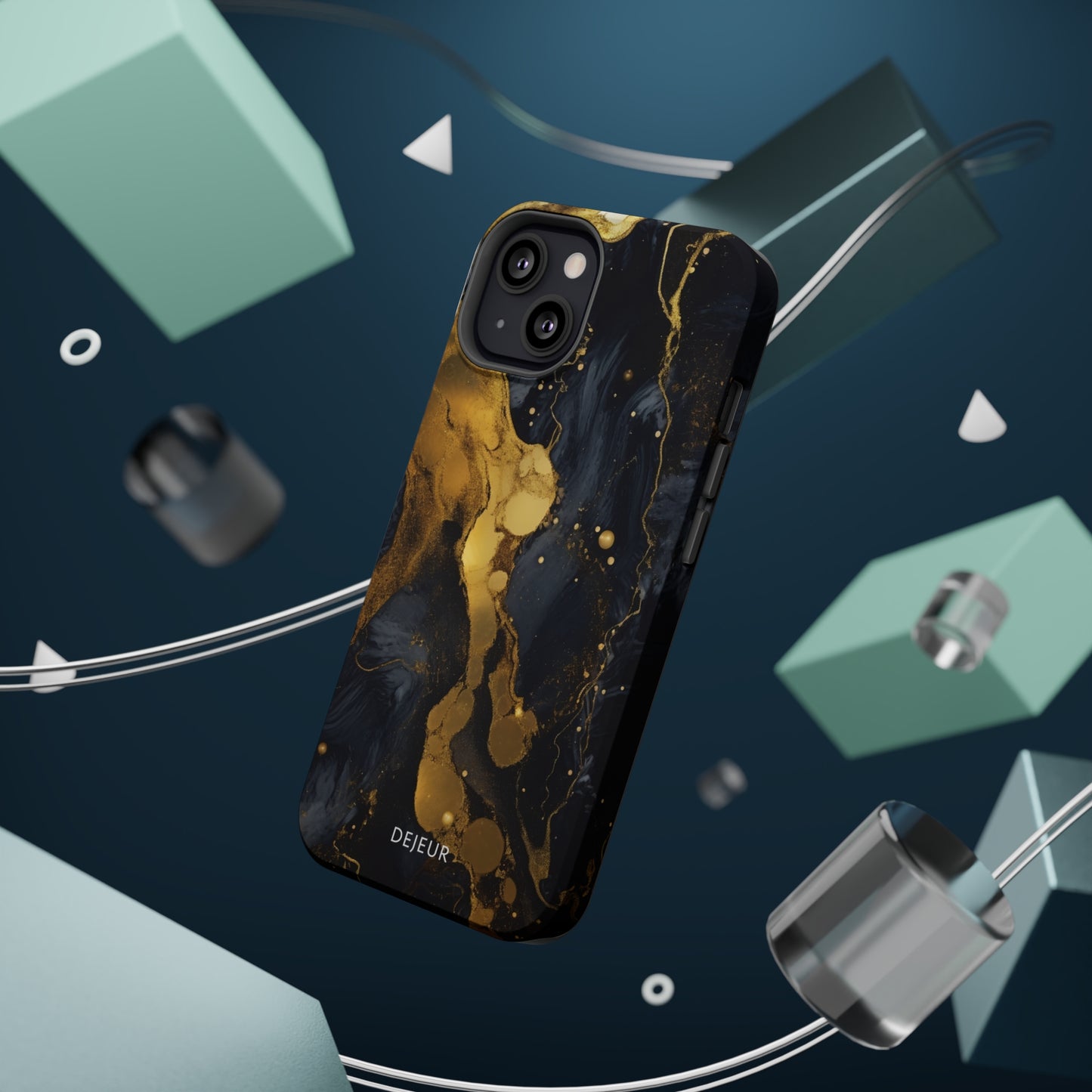 Metallic Gold Dark Marble - iPhone MagSafe Tough Case