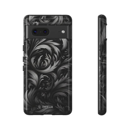 Dark Grey Floral - Google Pixel Tough Case