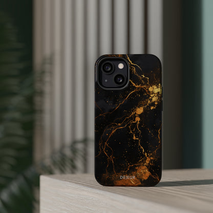 Dark Gold Amber Marble - iPhone MagSafe Tough Case