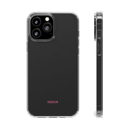 Dejeur Clear iPhone Case - Pink Text