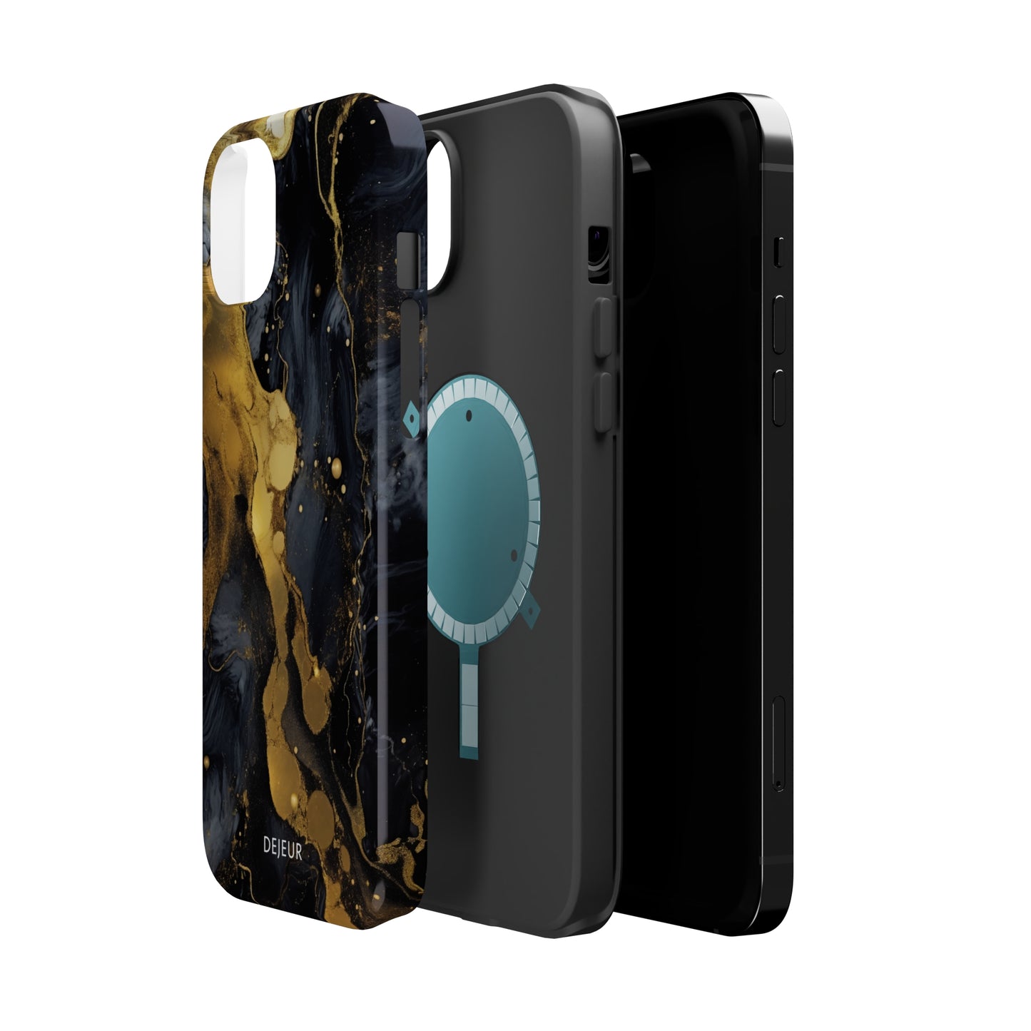 Metallic Gold Dark Marble - iPhone MagSafe Tough Case