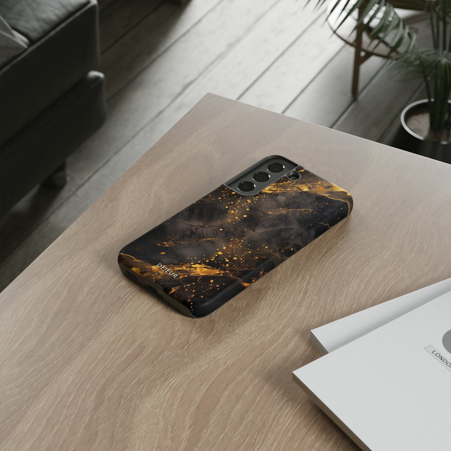 Black Gold Speckled Marble - Samsung Galaxy Tough Case