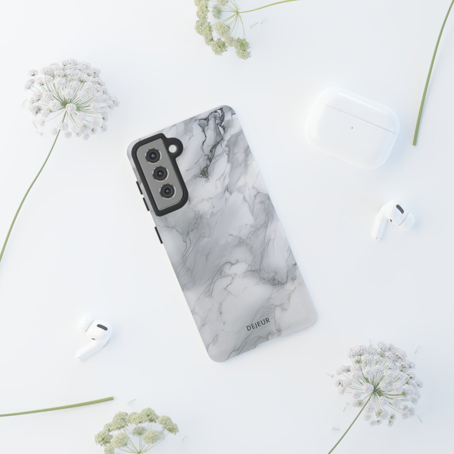 Platinum Silver Marble - Samsung Galaxy Tough Case