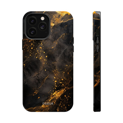 Black Gold Speckled Marble - iPhone MagSafe Tough Case