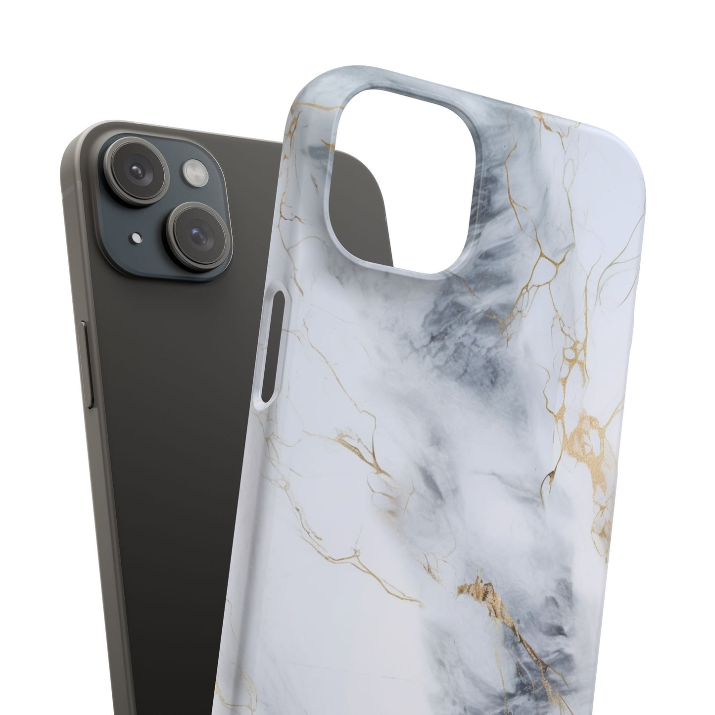 White Gold Marble - iPhone Snap Case