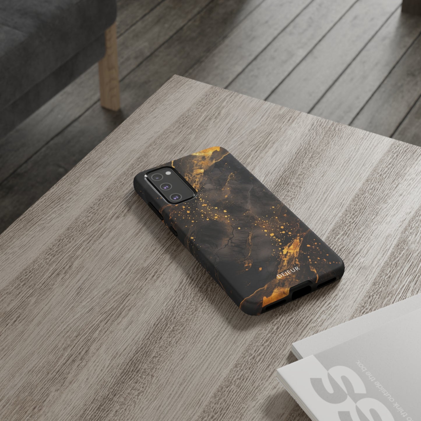 Black Gold Speckled Marble - Samsung Galaxy Tough Case