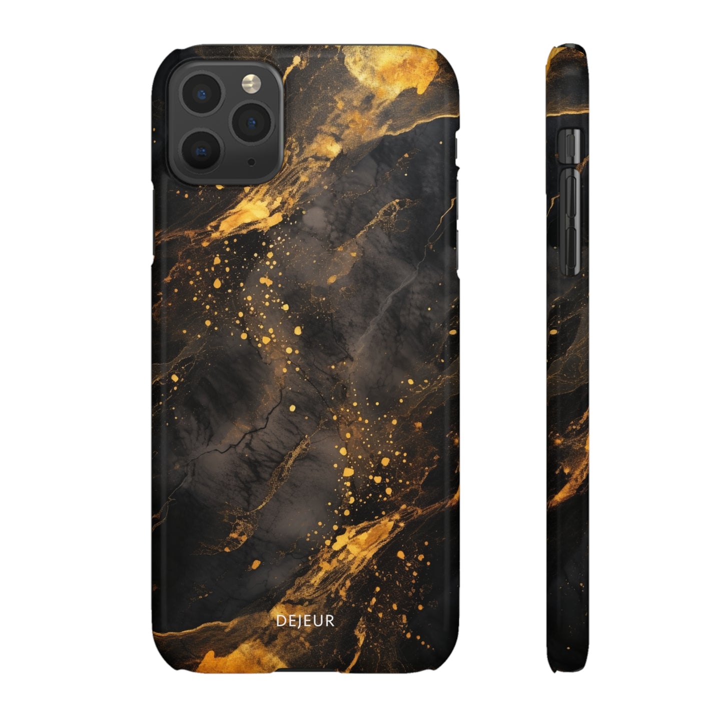 Black Gold Speckled Marble - iPhone Snap Case