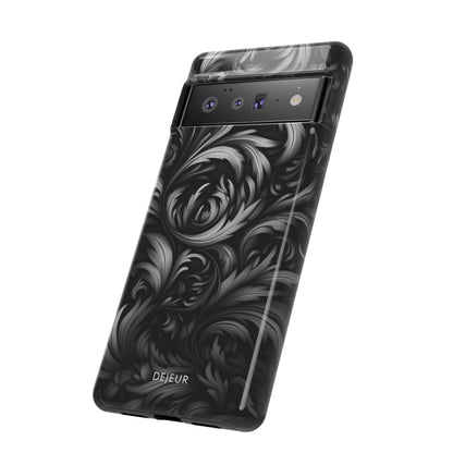 Dark Grey Floral - Google Pixel Tough Case