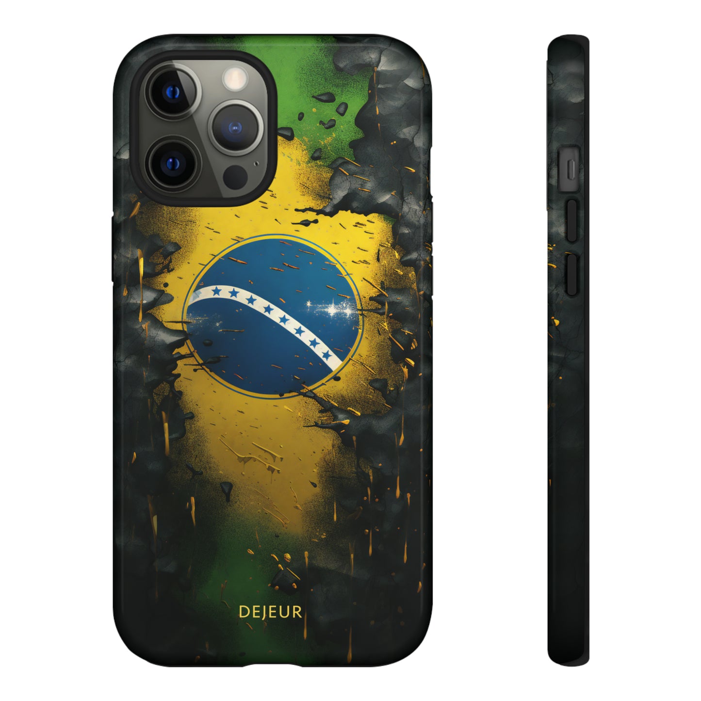 Brazil Flag Debris - iPhone Tough Case