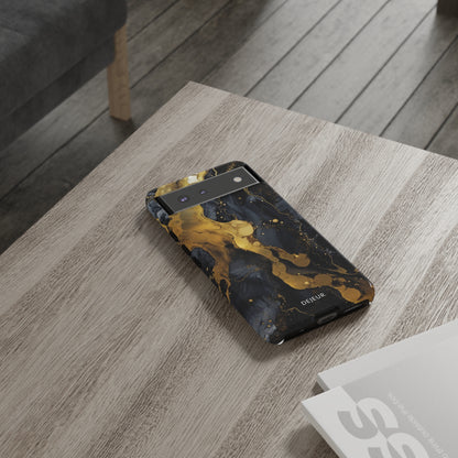 Metallic Gold Dark Marble - Google Pixel Tough Case