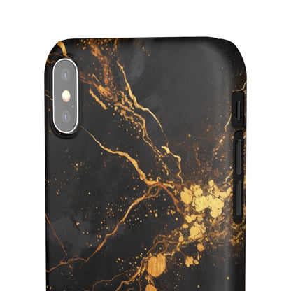 Dark Gold Amber Marble - iPhone Snap Case