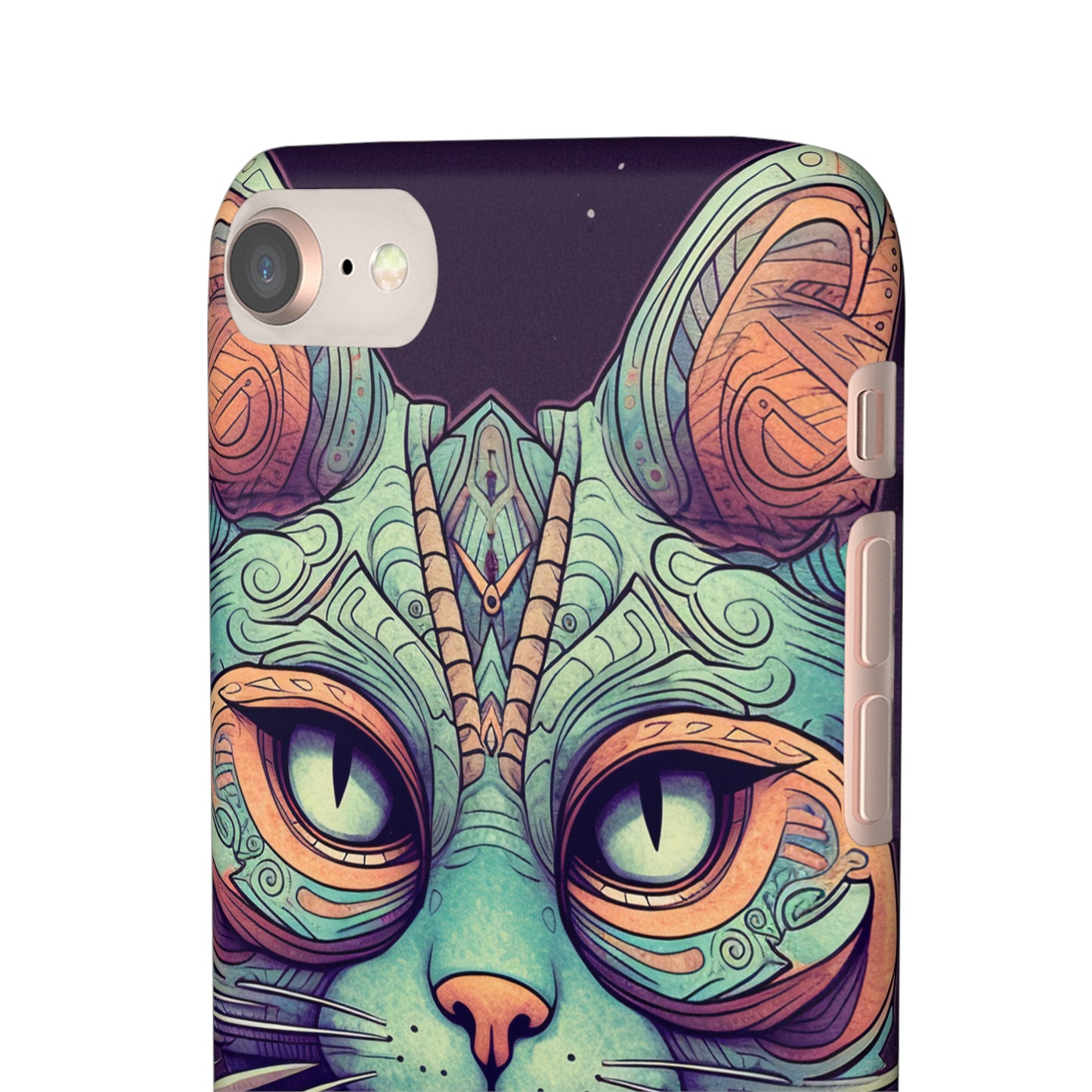 Intricate Aqua Cat - iPhone Snap Case