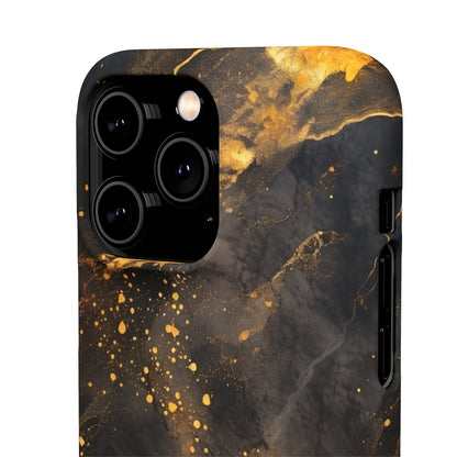 Black Gold Speckled Marble - iPhone Snap Case