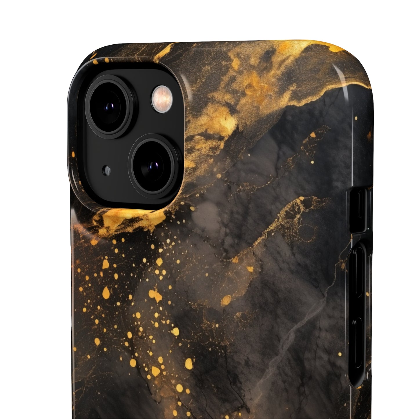 Black Gold Speckled Marble - iPhone Snap Case