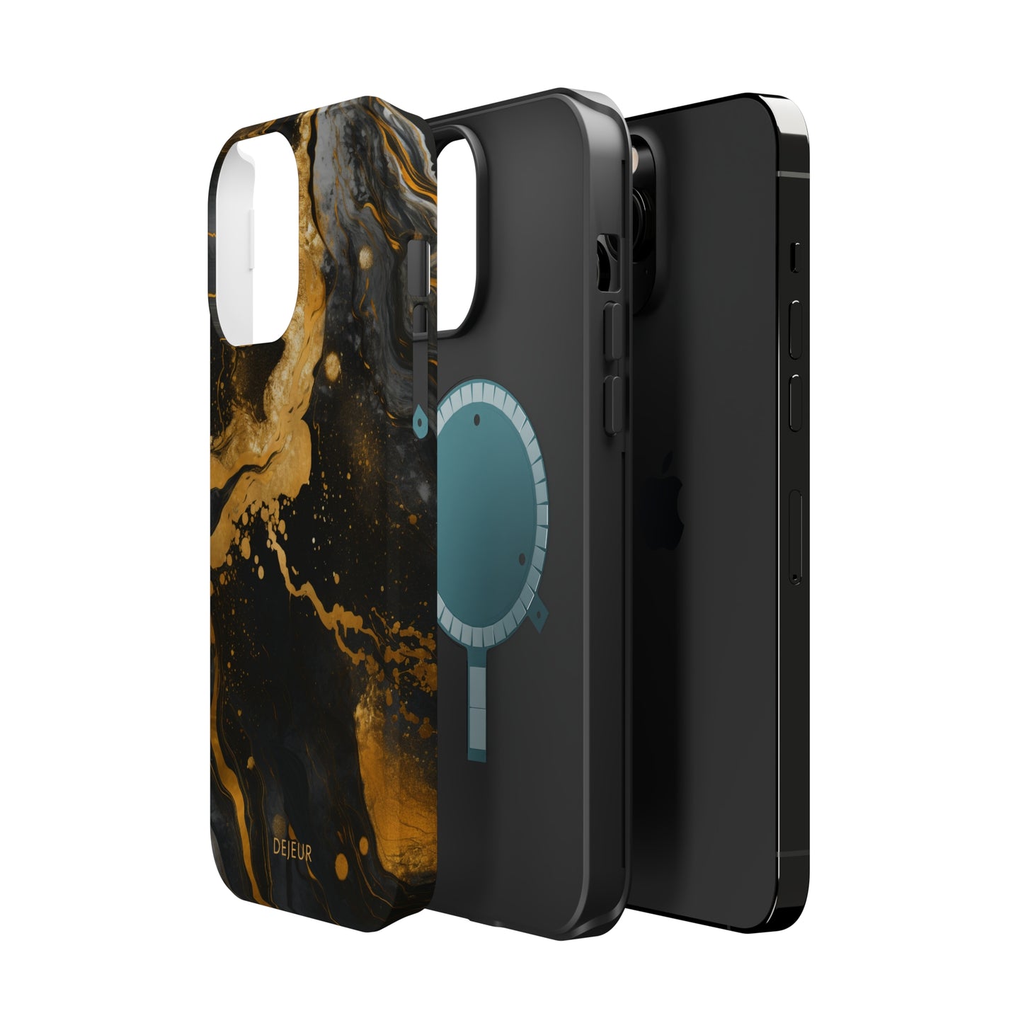 Gold & Black Marble - iPhone MagSafe Tough Case