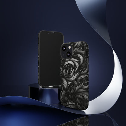 Dark Grey Floral - iPhone Tough Case