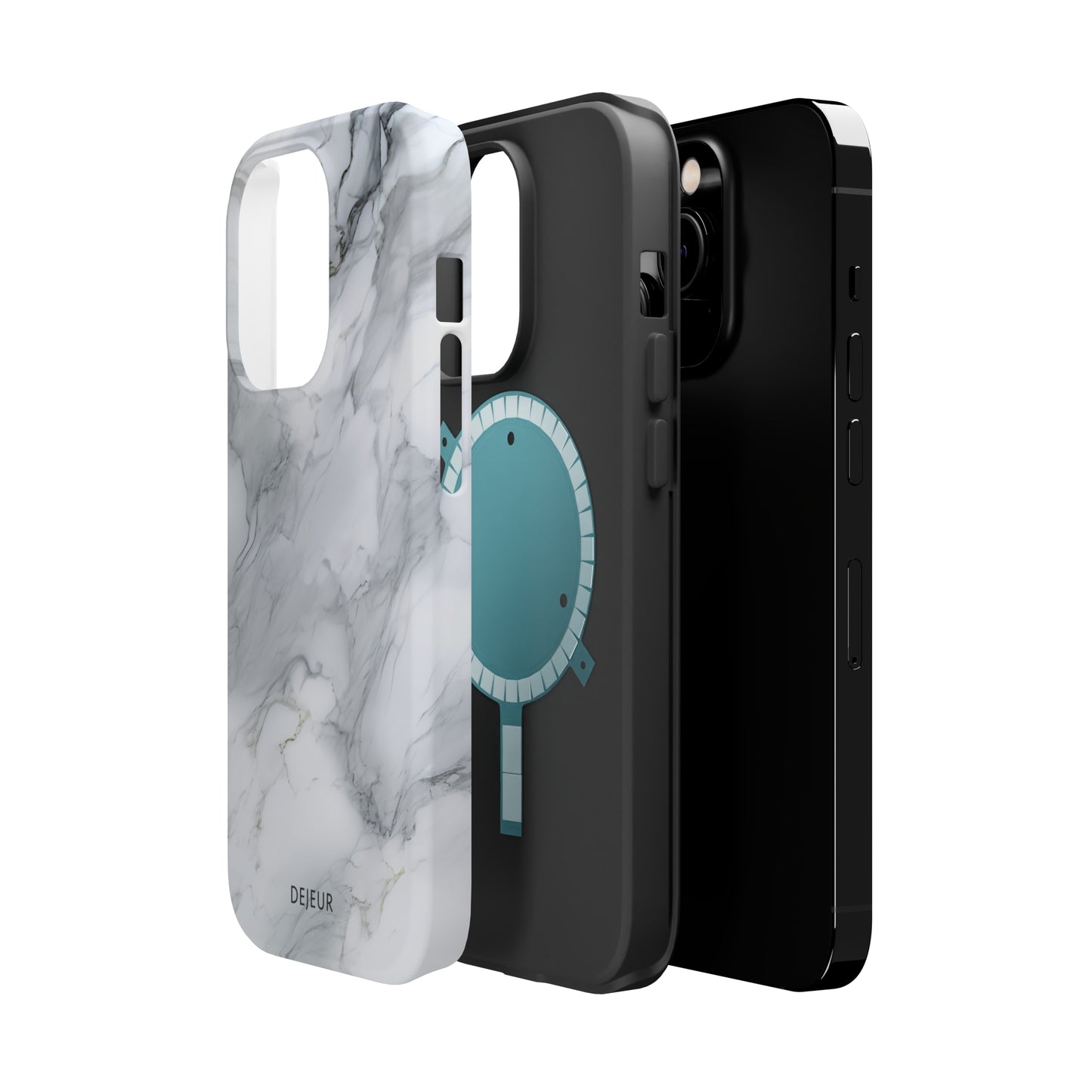 Platinum Silver Marble - iPhone MagSafe Tough Case