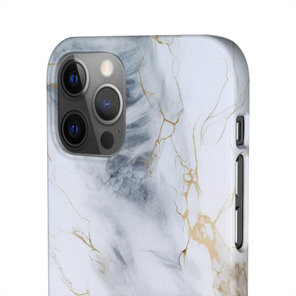 White Gold Marble - iPhone Snap Case