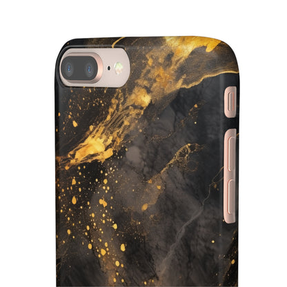 Black Gold Speckled Marble - iPhone Snap Case