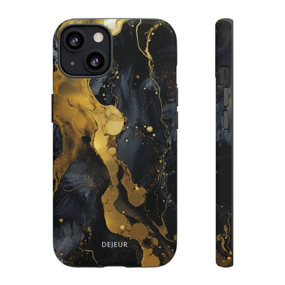 Metallic Gold Dark Marble - iPhone Tough Case