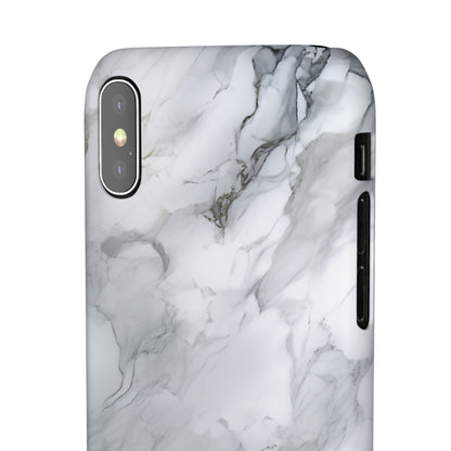 Platinum Silver Marble - iPhone Snap Case