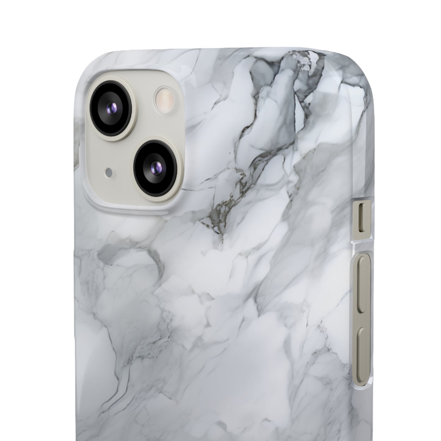 Platinum Silver Marble - iPhone Snap Case