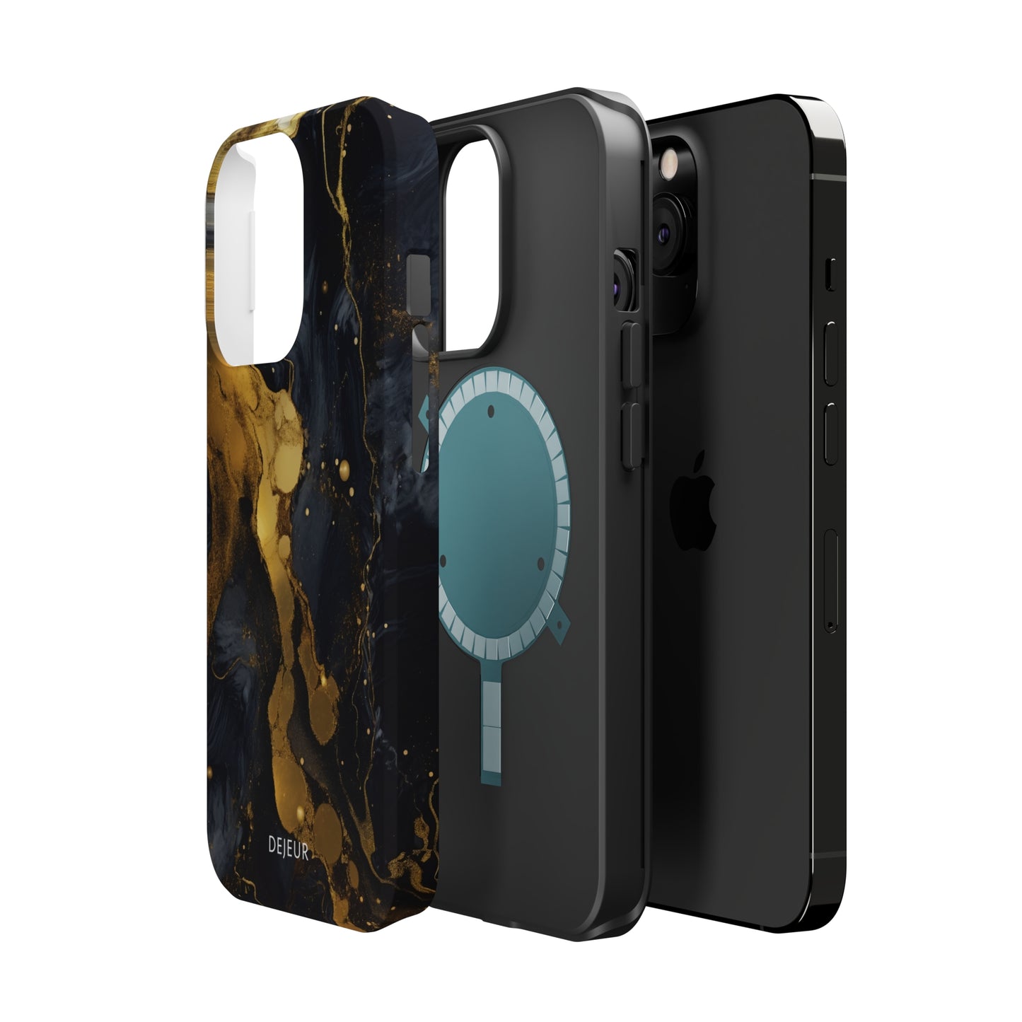 Metallic Gold Dark Marble - iPhone MagSafe Tough Case