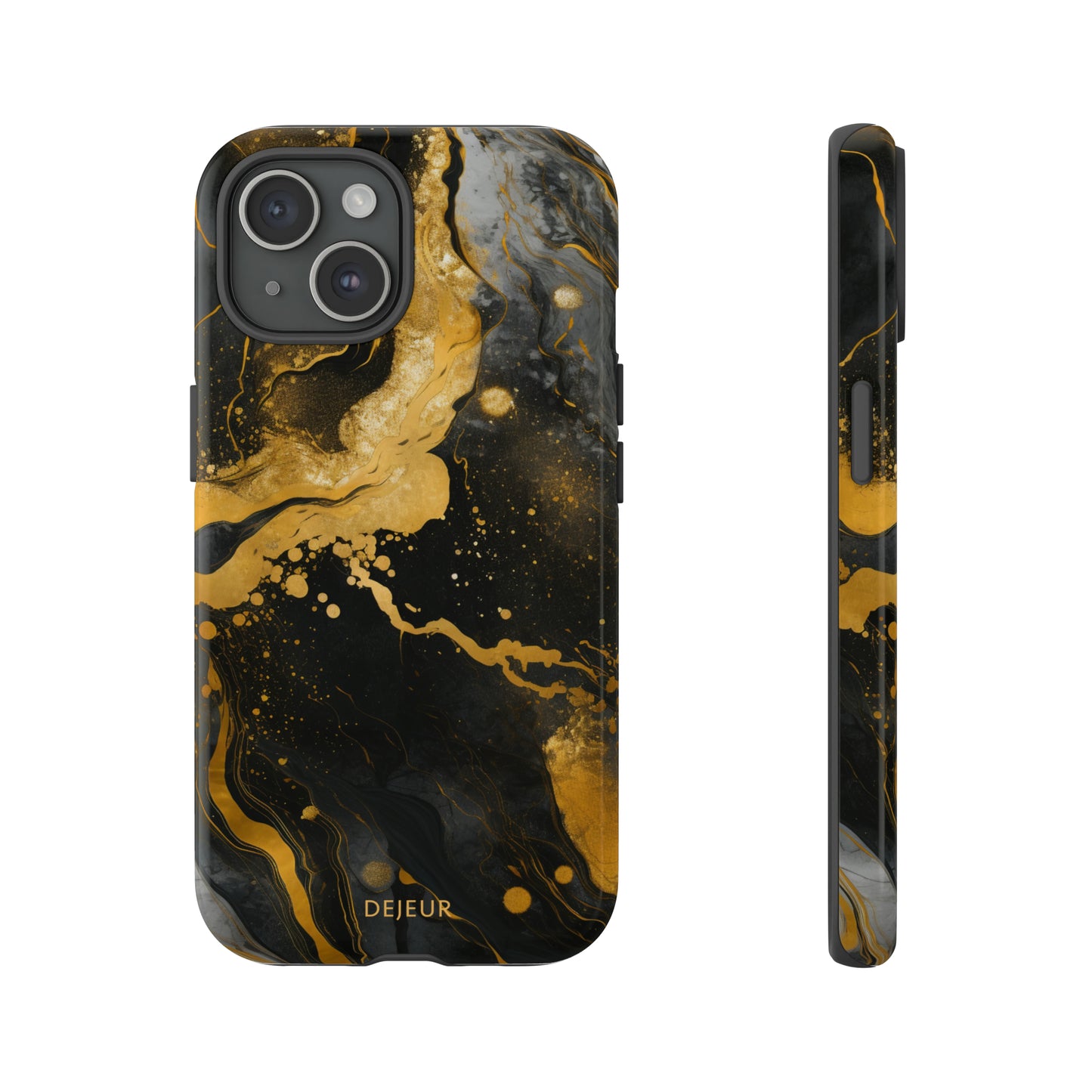 Gold & Black Marble - iPhone Tough Case