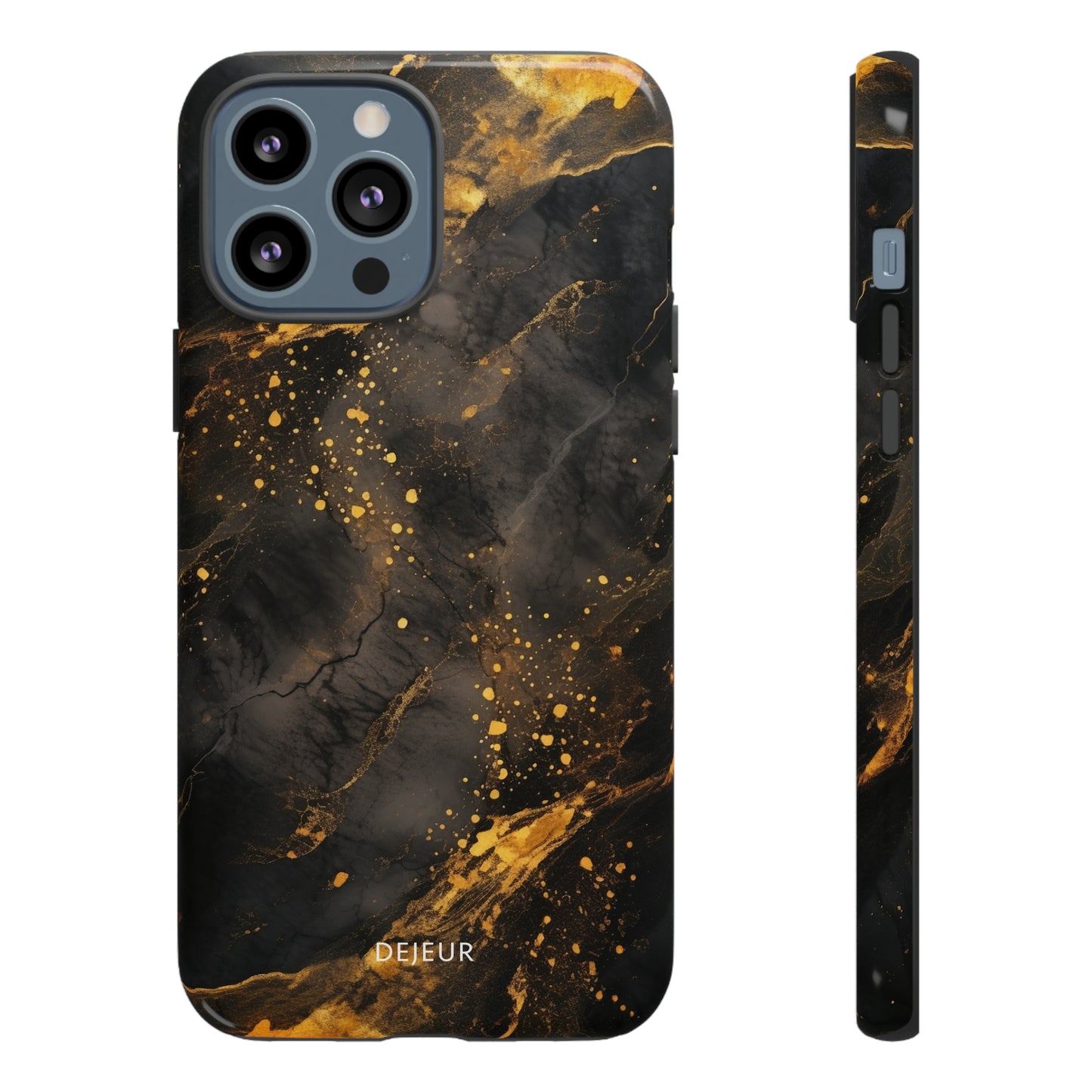 Black Gold Speckled Marble - iPhone Tough Case