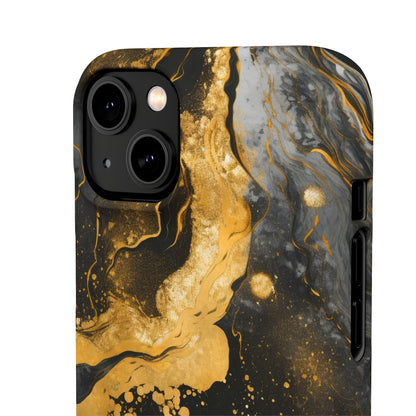 Gold & Black Marble - iPhone Snap Case