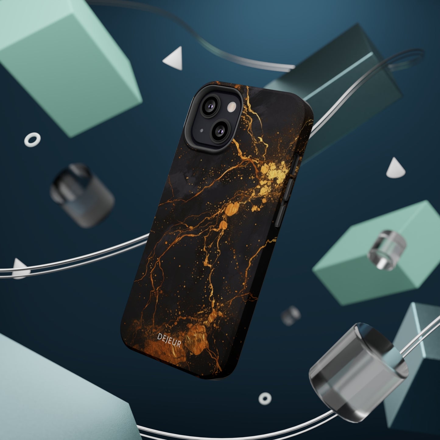 Dark Gold Amber Marble - iPhone MagSafe Tough Case