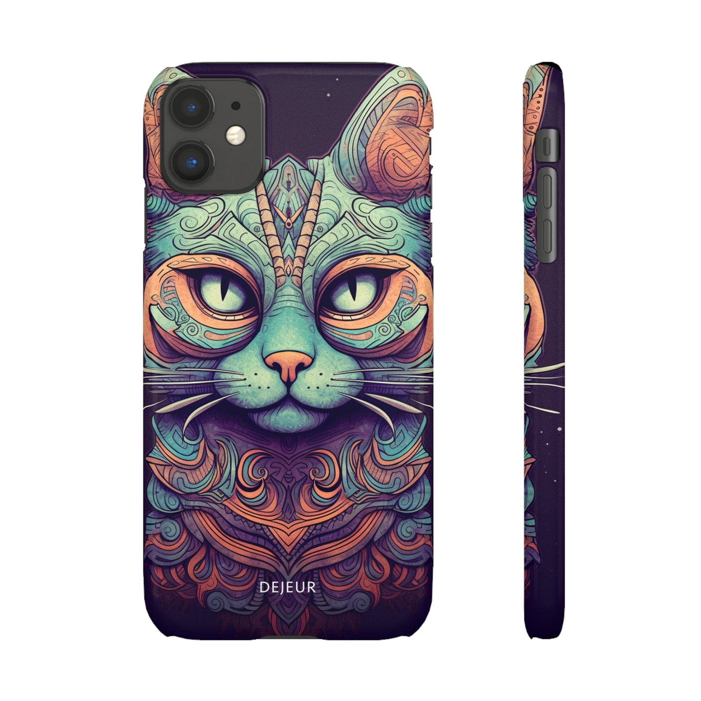 Intricate Aqua Cat - iPhone Snap Case