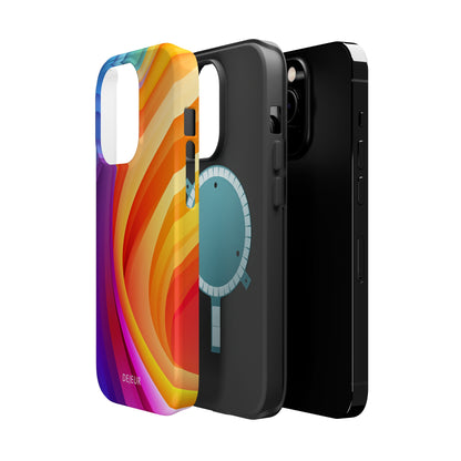 Rainbow Waves - iPhone MagSafe Tough Case