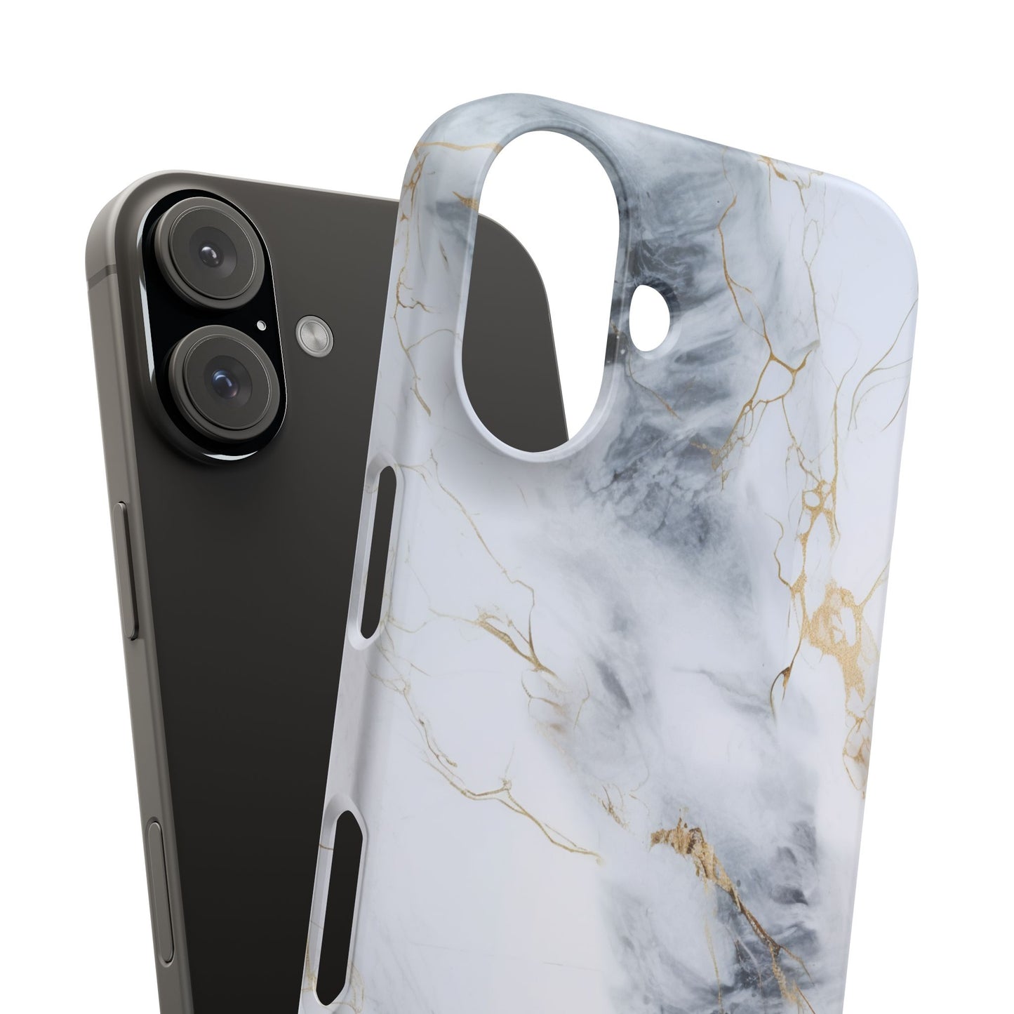 White Gold Marble - iPhone Snap Case
