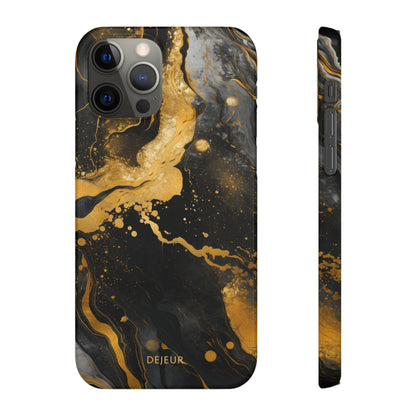 Gold & Black Marble - iPhone Snap Case