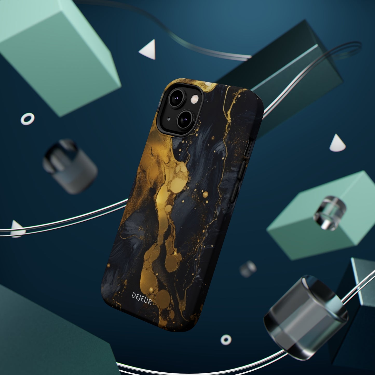 Metallic Gold Dark Marble - iPhone MagSafe Tough Case