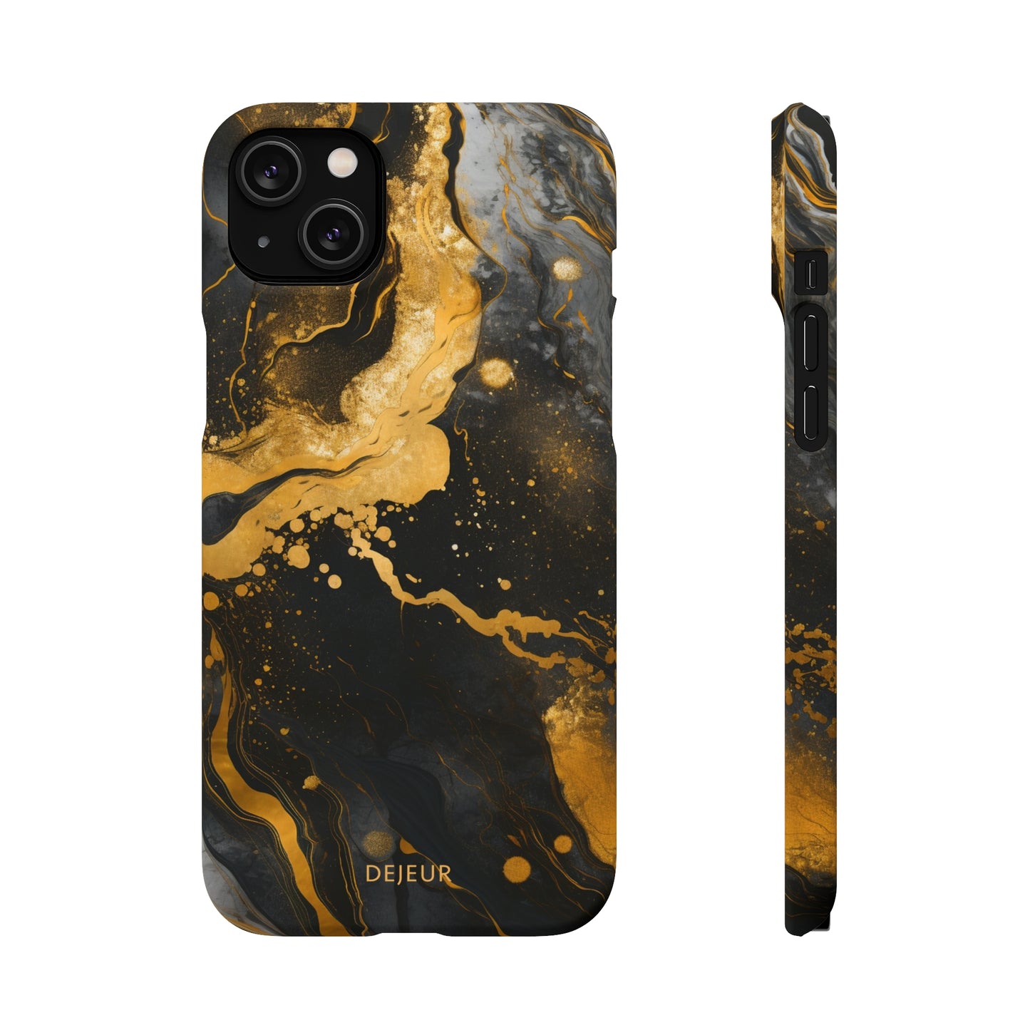 Gold & Black Marble - iPhone Snap Case