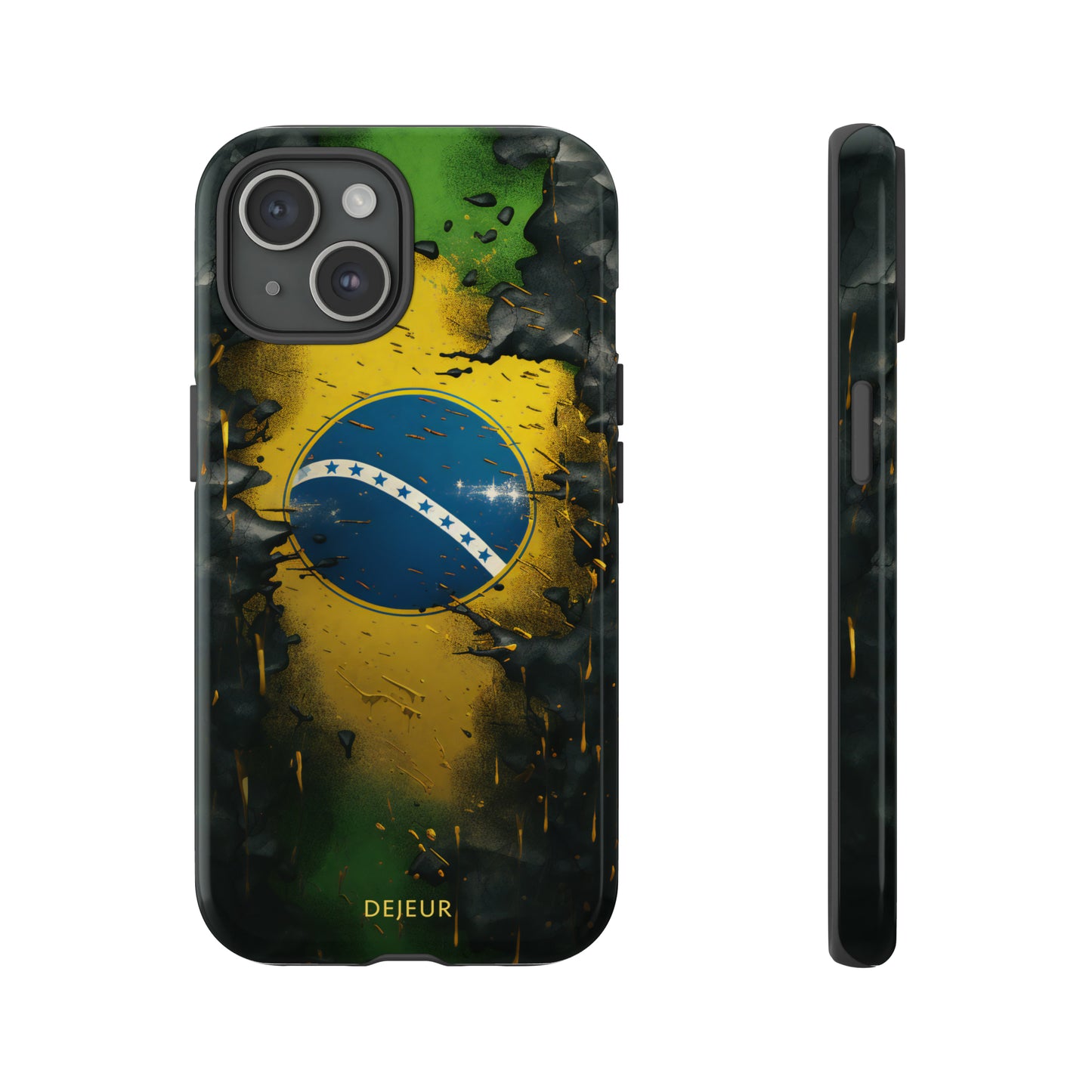 Brazil Flag Debris - iPhone Tough Case