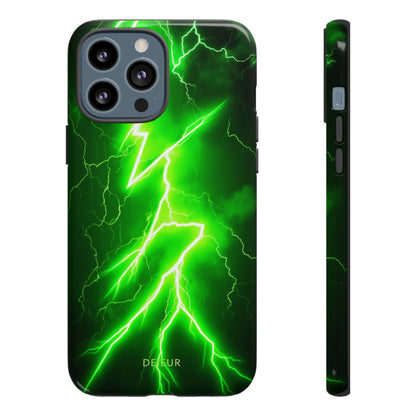 Neon Green Lightning - iPhone Tough Case