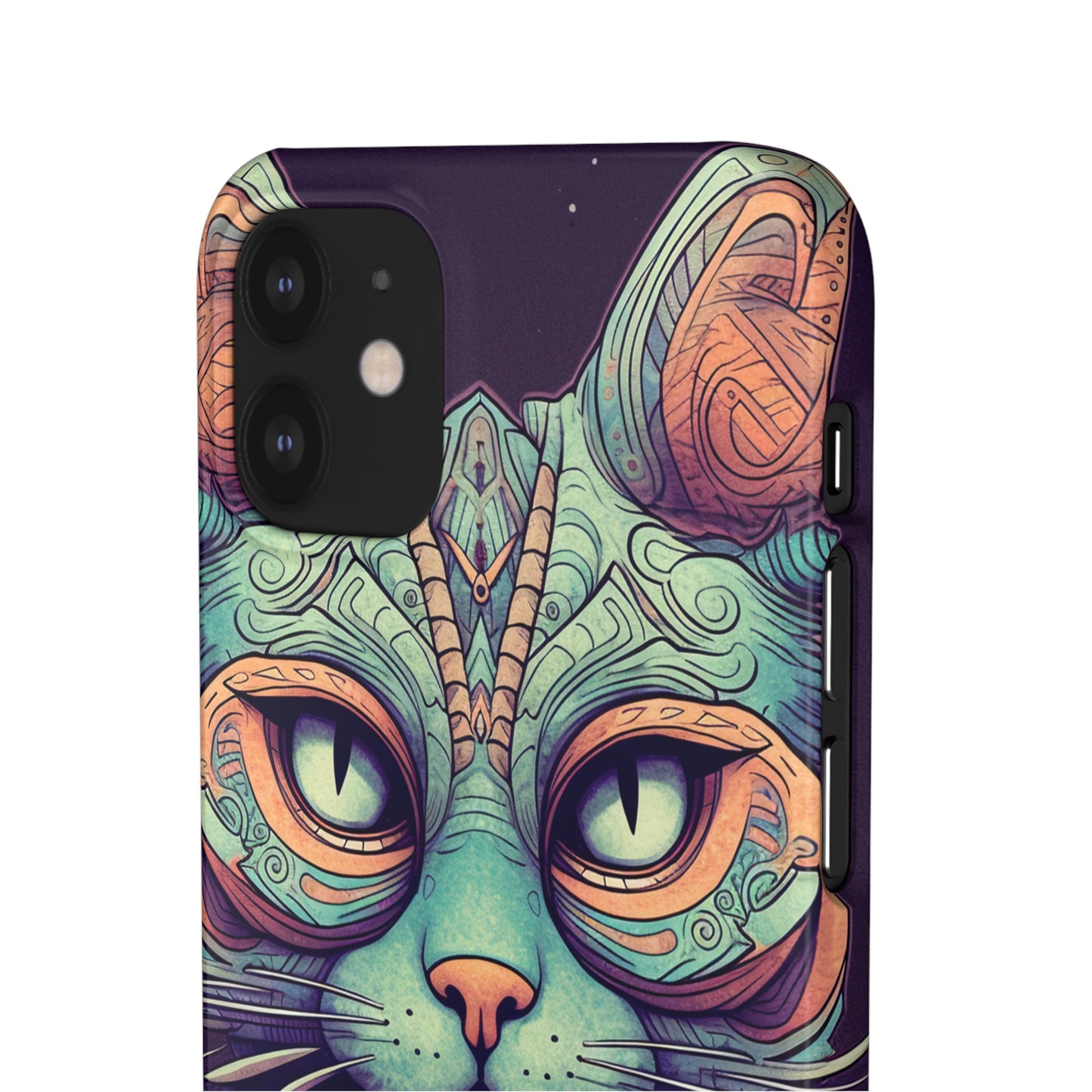 Intricate Aqua Cat - iPhone Snap Case