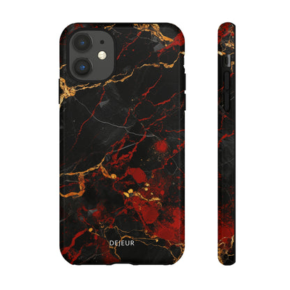 Dark Crimson Marble - iPhone Tough Case